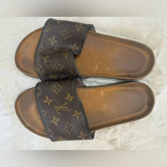 Louis Vuitton sliders authentic strap (only) but custom soles unisex size 8.5 - Picture 8 of 8